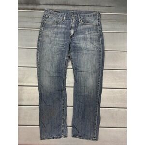 Levis 514 Jeans Mens‎ 34X30 Blue Medium Wash Denim Straight Leg 100% Cotton